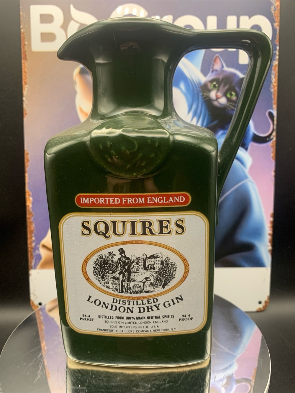 Vintage Squires Distilled London Dry Gin Pitcher Jug Imported From England